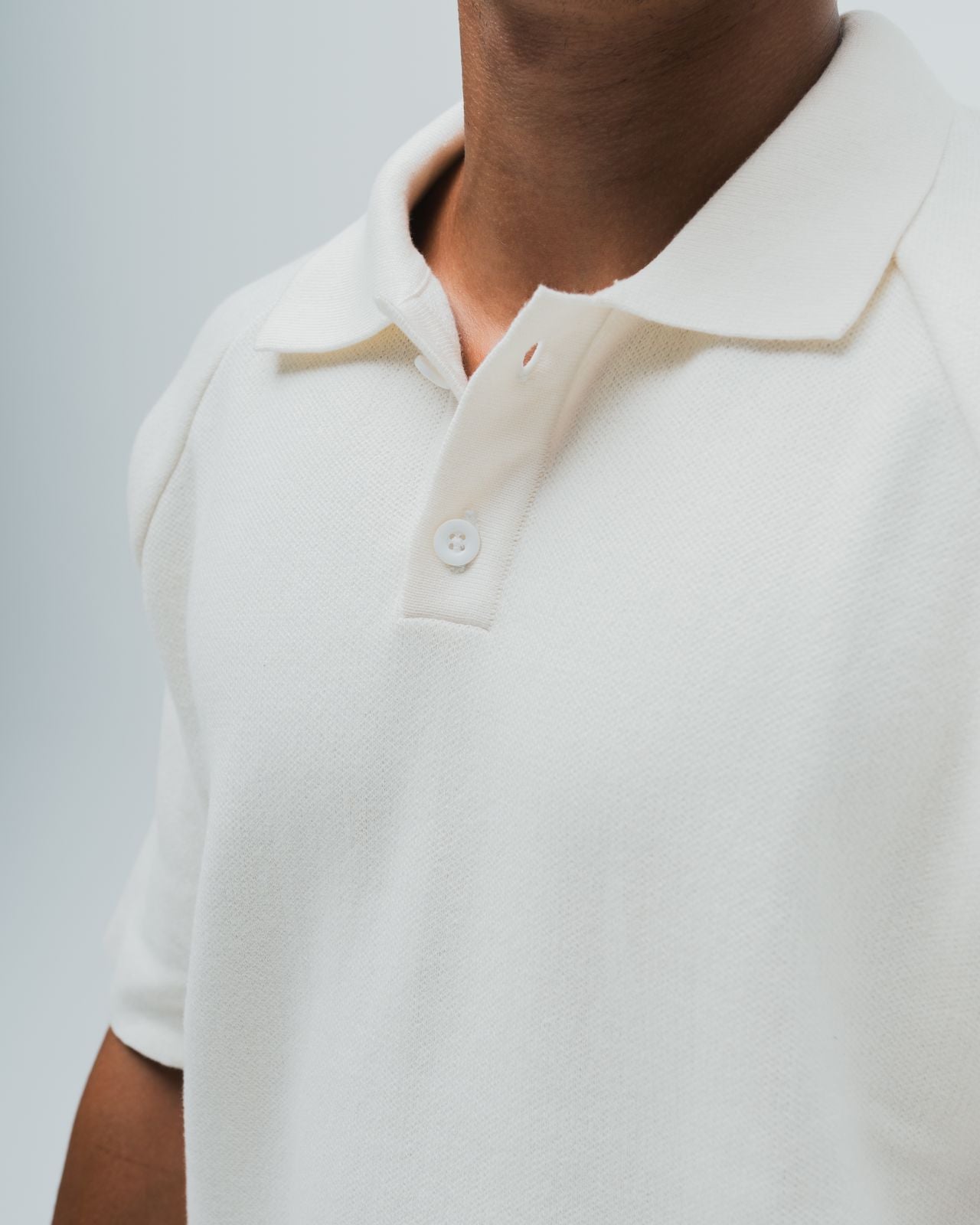 TakeOver Off White Basic Knit Polo
