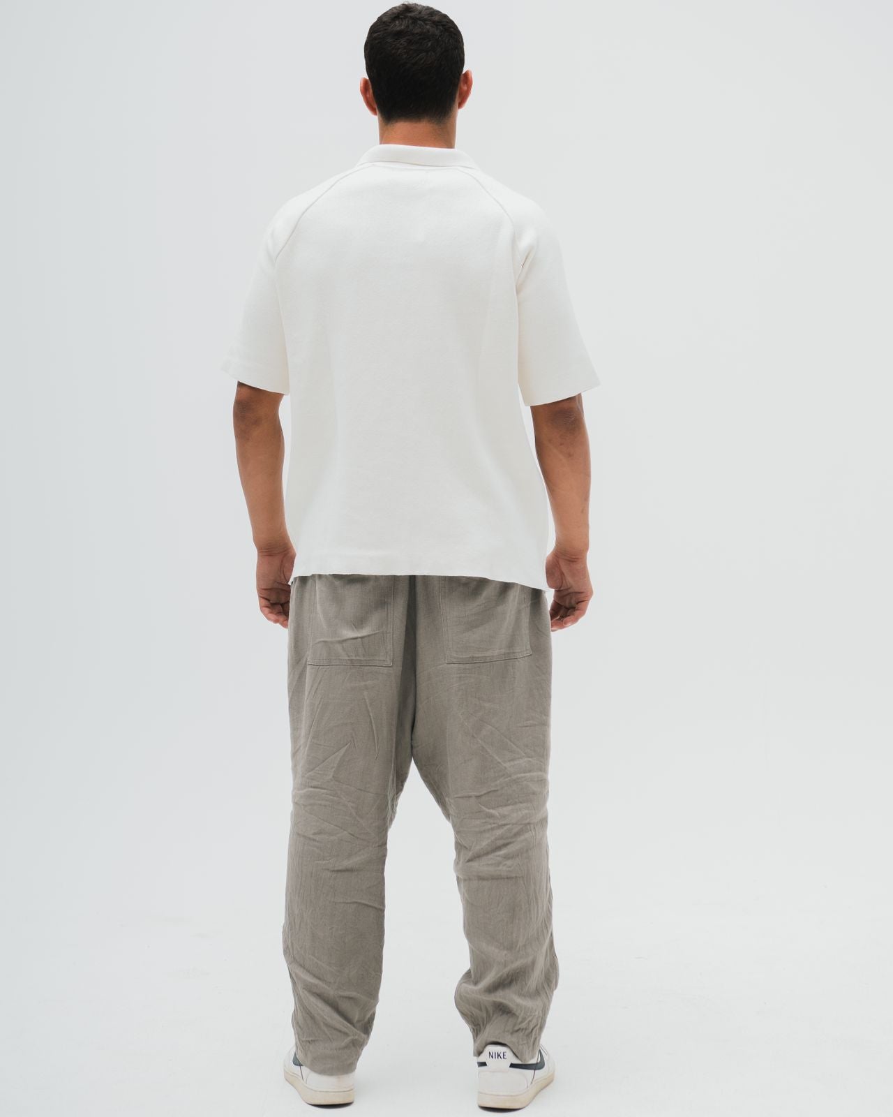 TakeOver Off White Basic Knit Polo