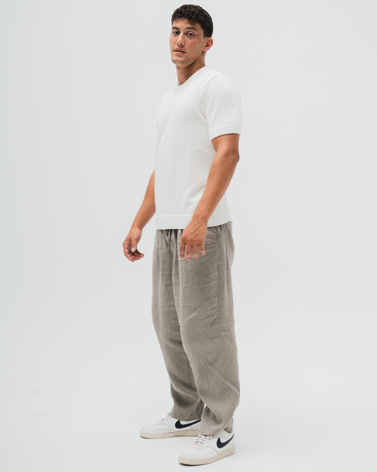 TakeOver Off White Basic Knit Tee