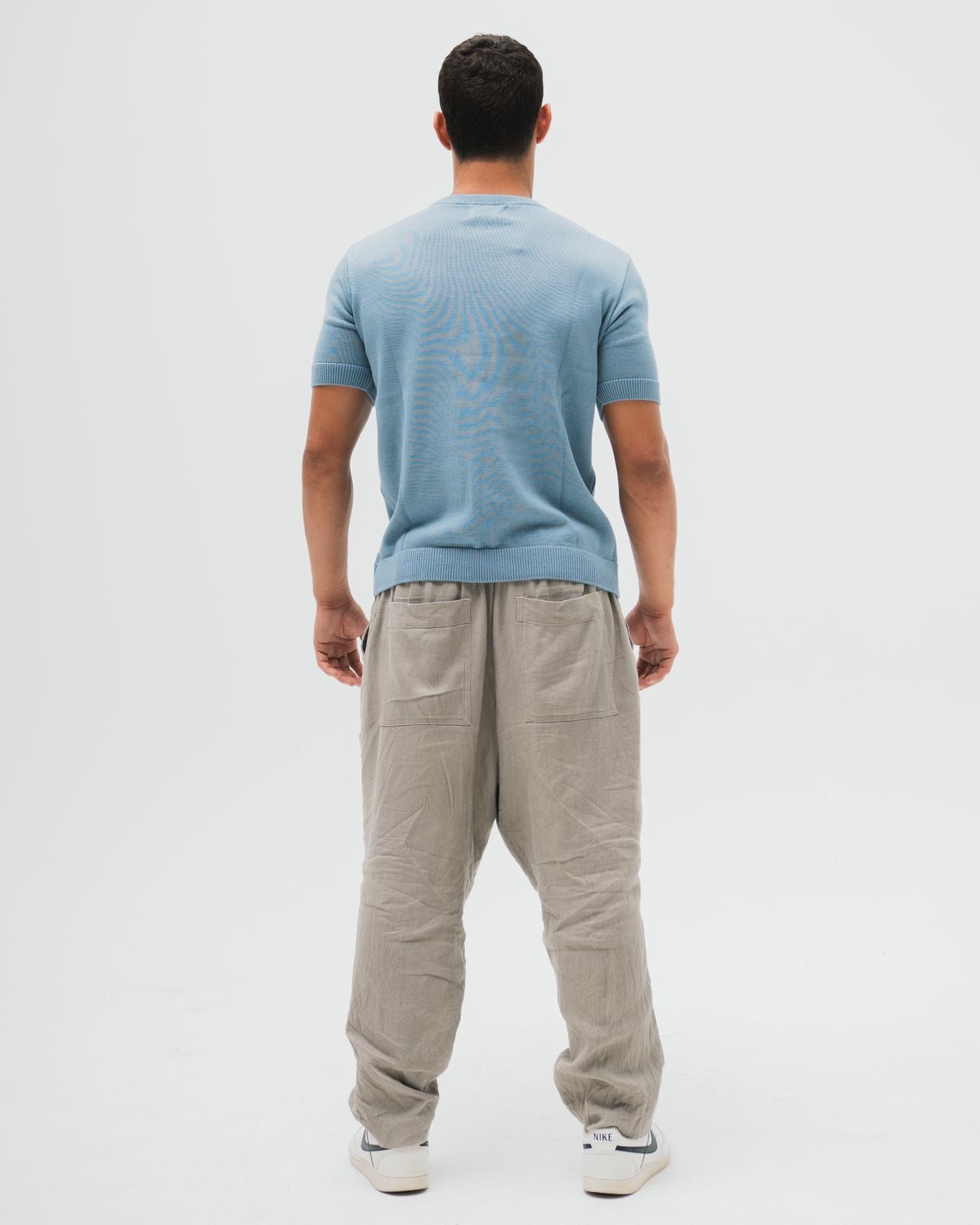 TakeOver Blue Grey Basic Knit Tee