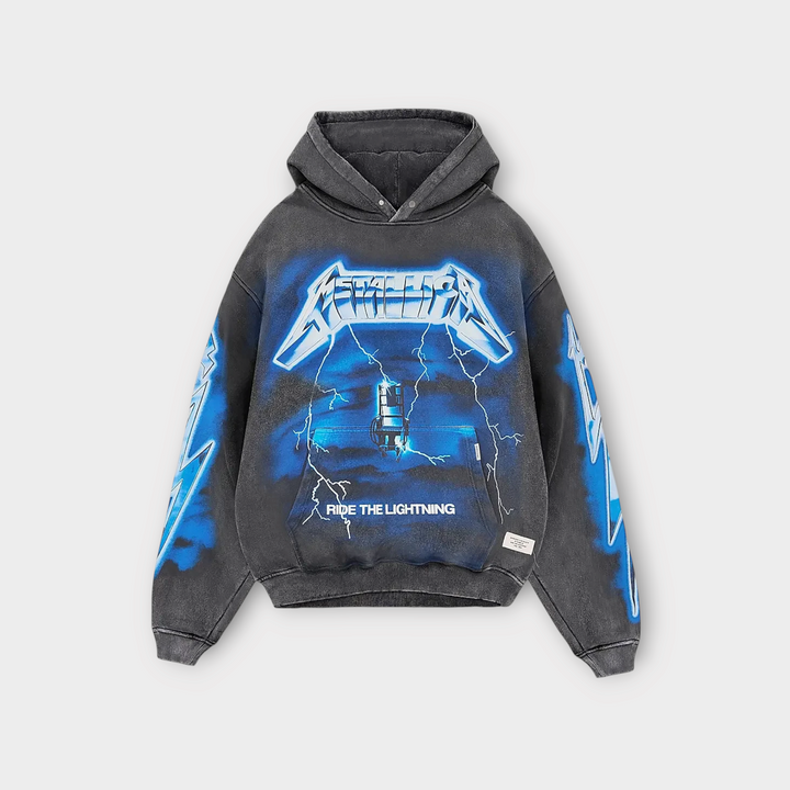 Represent Metallica Ride The Lightning Vintage Grey Hoodie