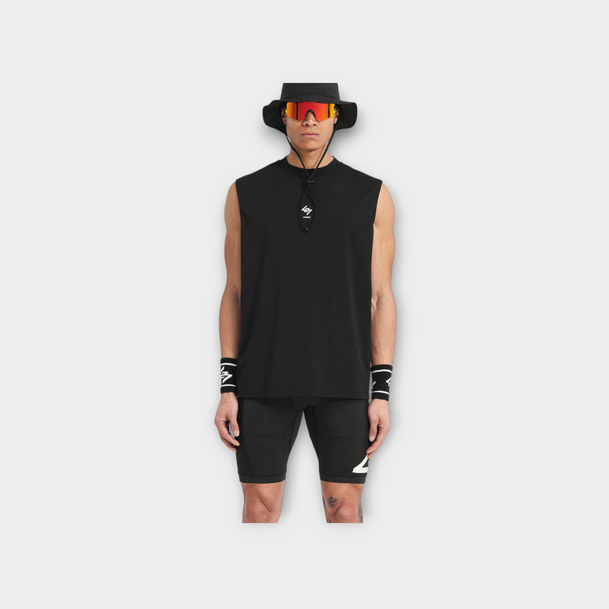 Represent 247 Oversized Tank Jet Black, view 3