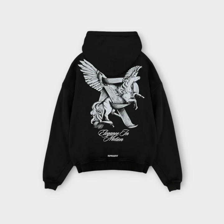 Represent Elegance In Motion Jet Black Hoodie