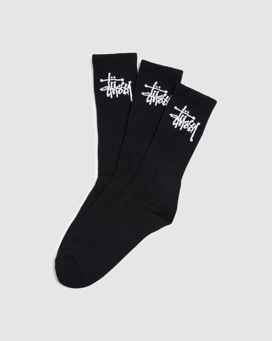 Stussy Stock Crew Black Socks 3 Pack