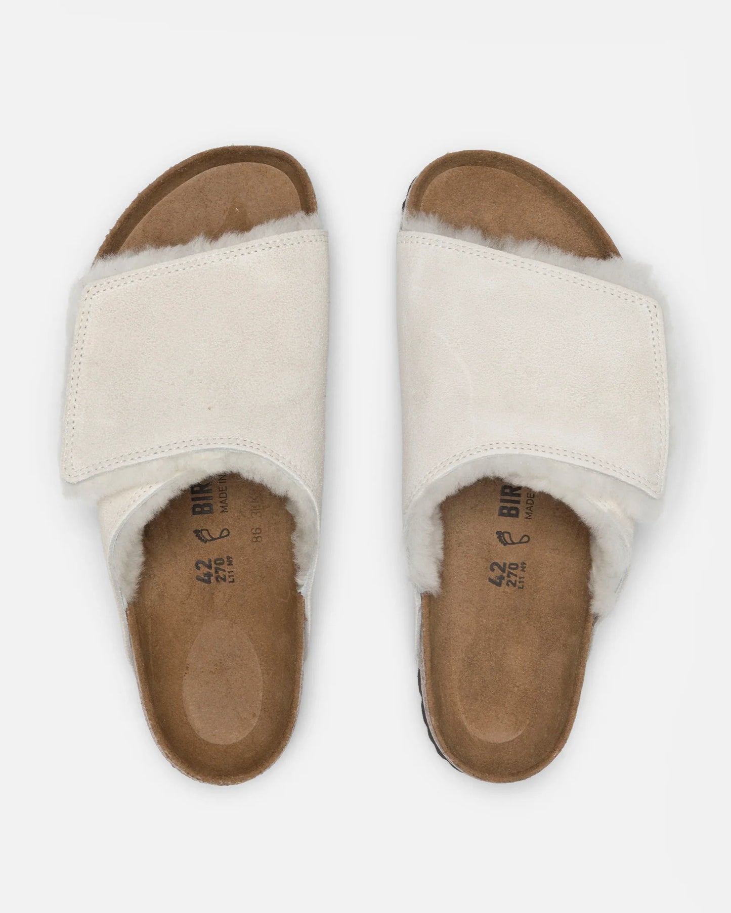 Stussy Birkenstock Solana Shearling Slide Bone