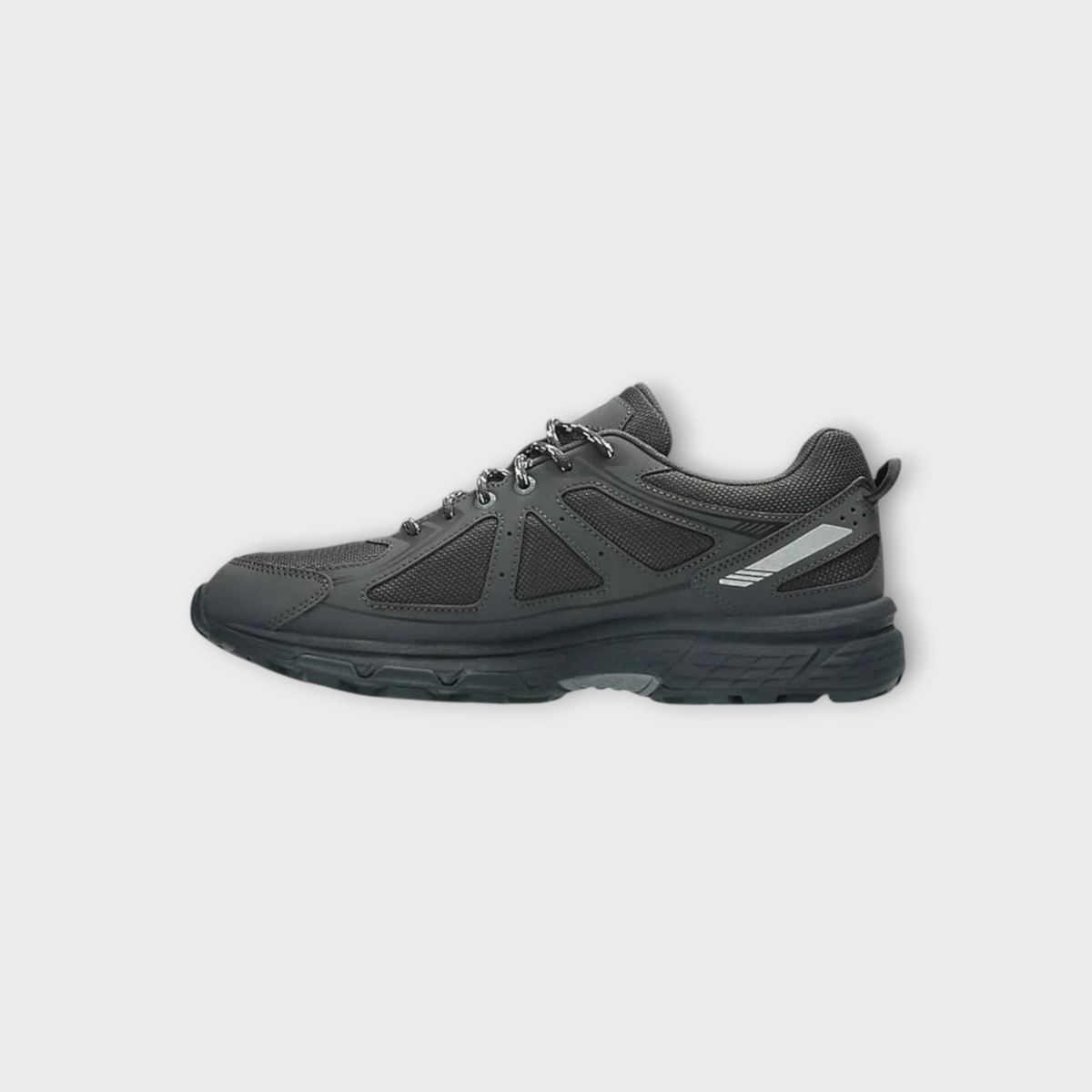 Drop Asics GEL-Venture 6 trail running shoes in graphite grey and pure silver with mesh and synthetic overlays
