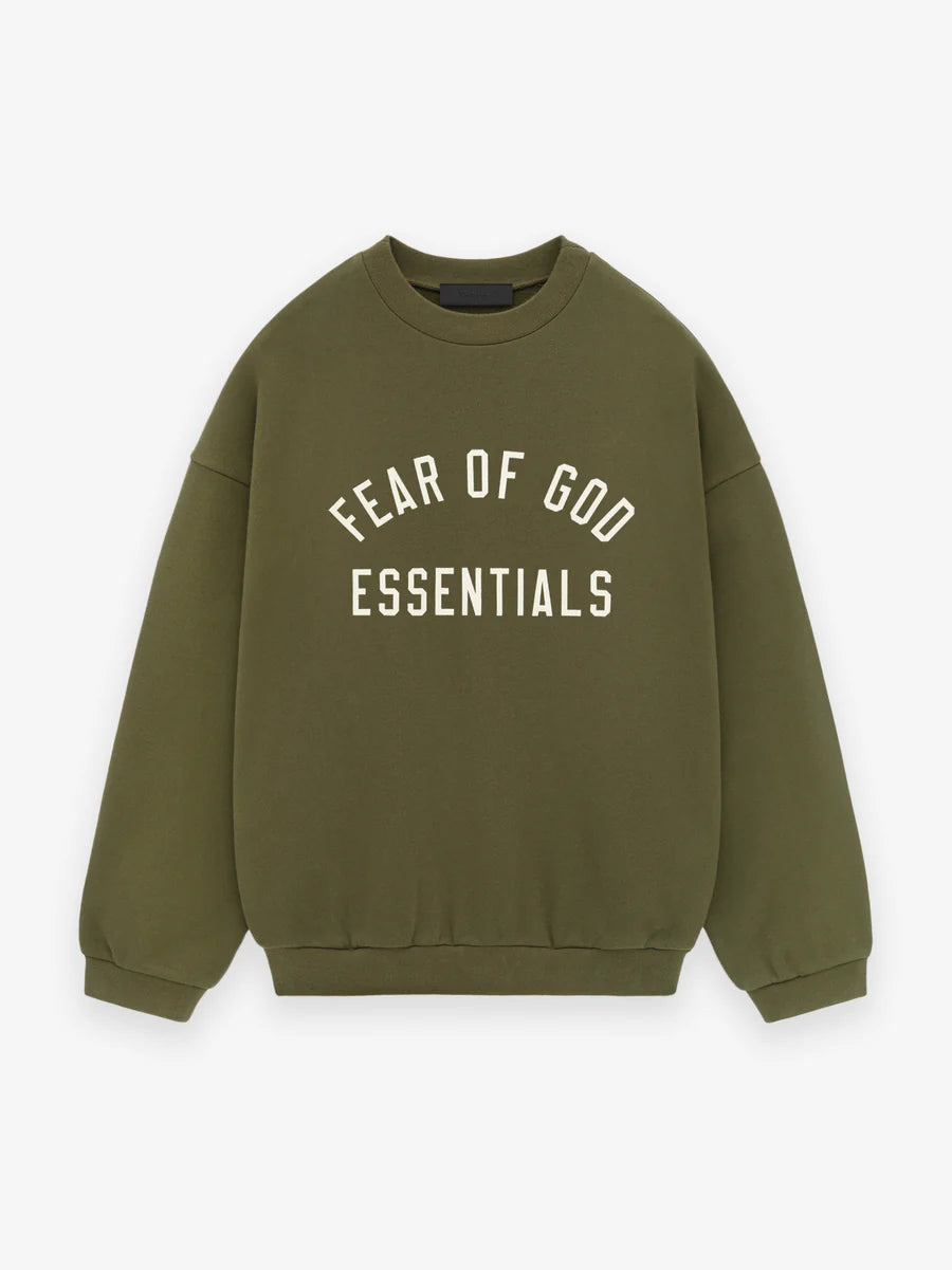 Essentials Fear Of God Olive Crewneck