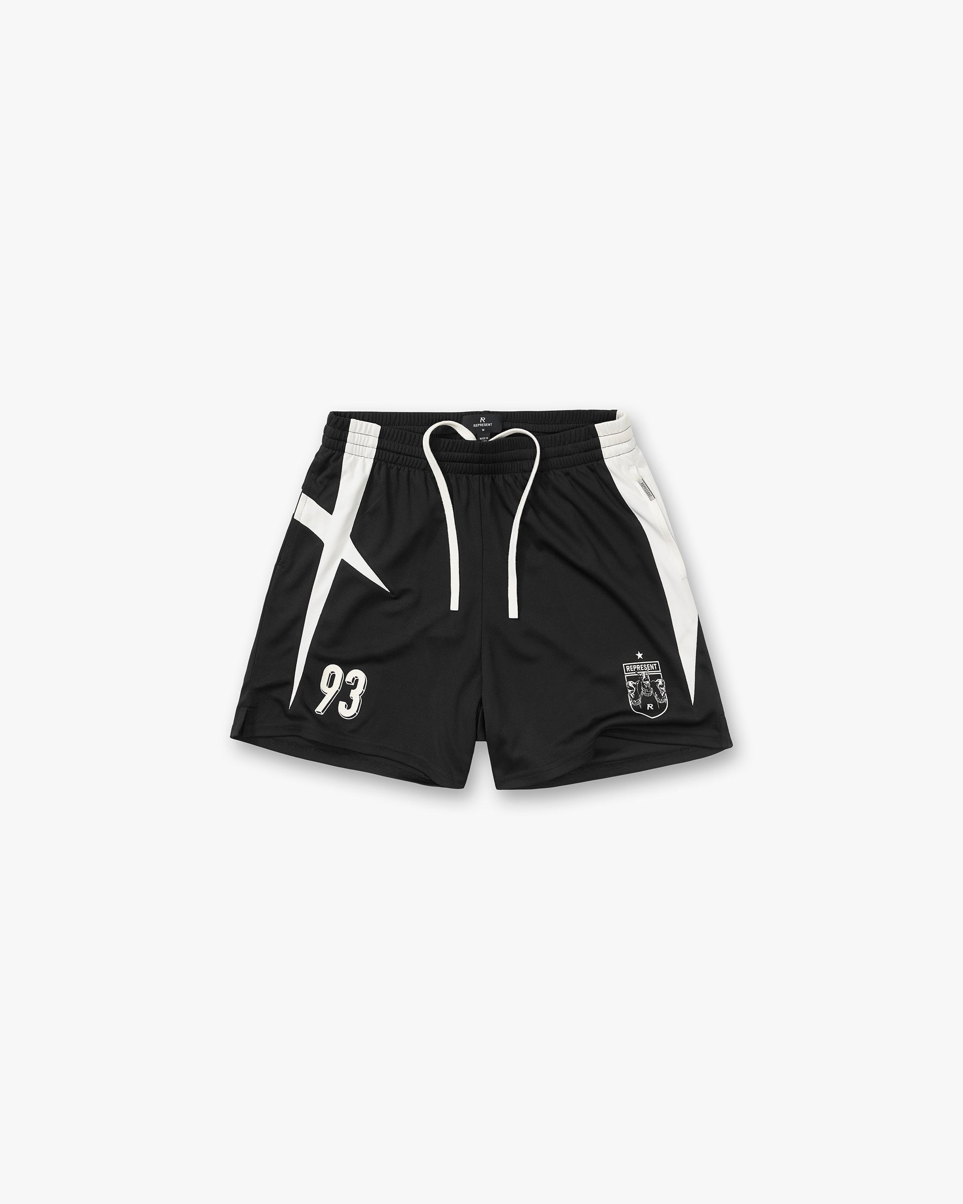 Represent Star Football Panelled Jet Black Shorts
