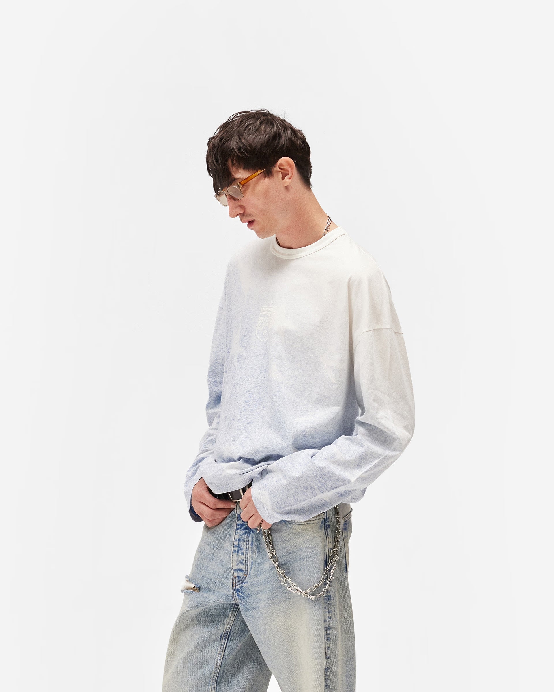 Represent USA Long Sleeve Football Top Washed Blue