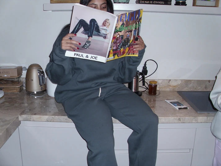 Nush Cuffed Charcoal Sweatpants