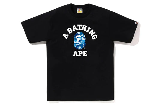 Bape College Blue Camo Black T-Shirt