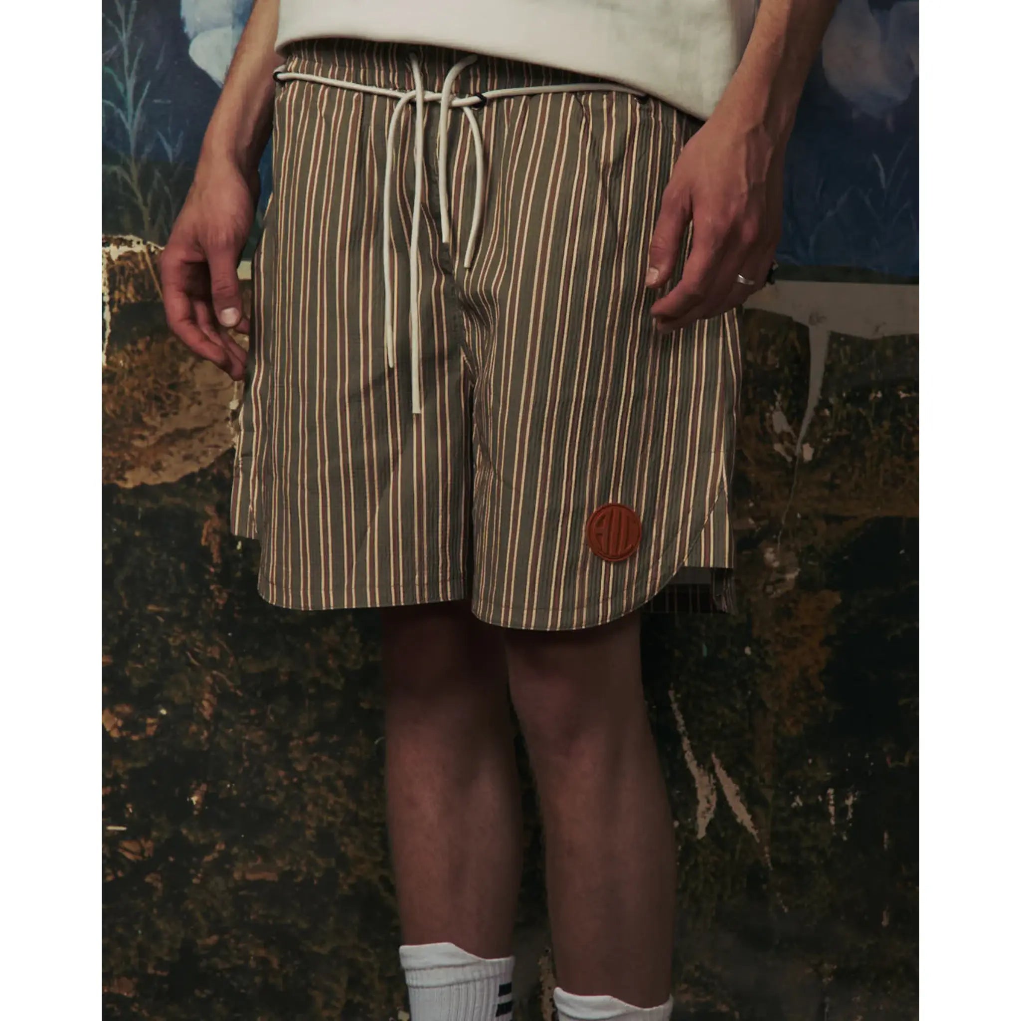Al Camileon Studio Olive Drawstring Shorts