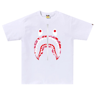 Bape ABC Camo Shark White Pink T-Shirt