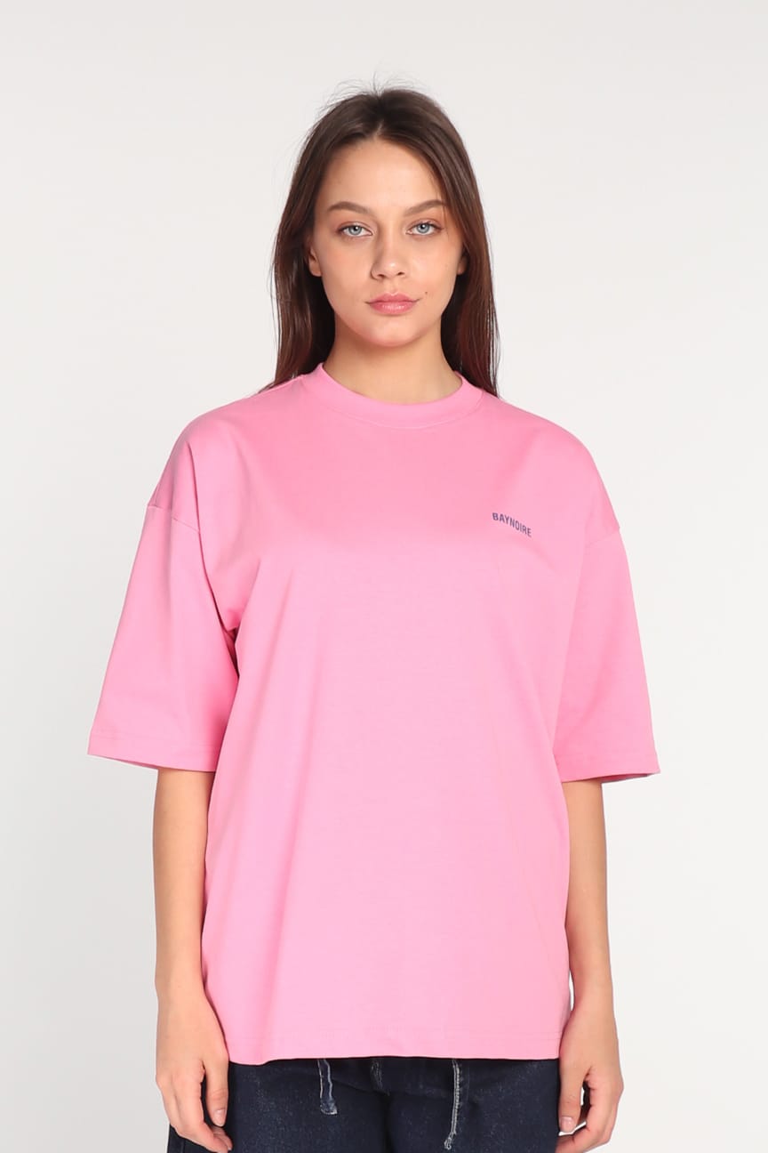 BAYNOIRE Pink Logo II PL Oversized T-shirt