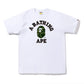 Bape College Tee White Green Camo T-Shirt