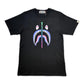 BAPE ABC Purple Shark Rainbow Zip Black T-Shirt