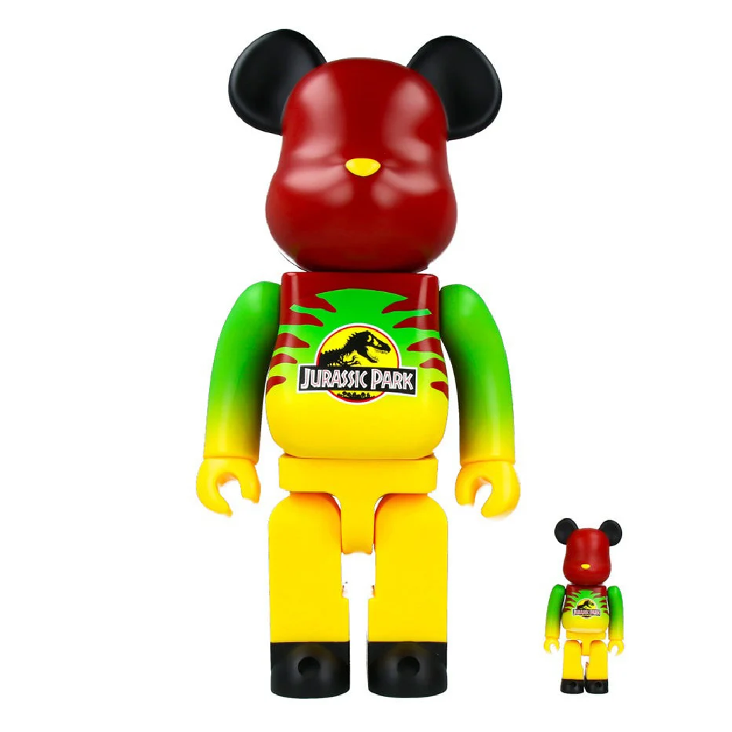 Bearbrick 100+400% Jurassic Park (Green & Yellow Version)