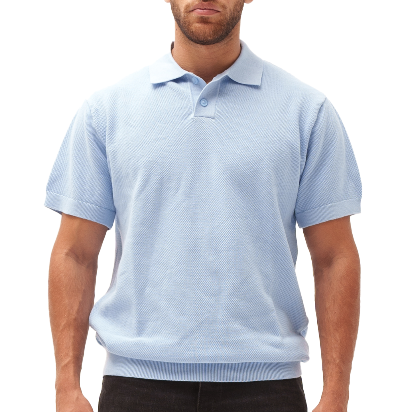 SIGHT Knitted Baby Blue Polo