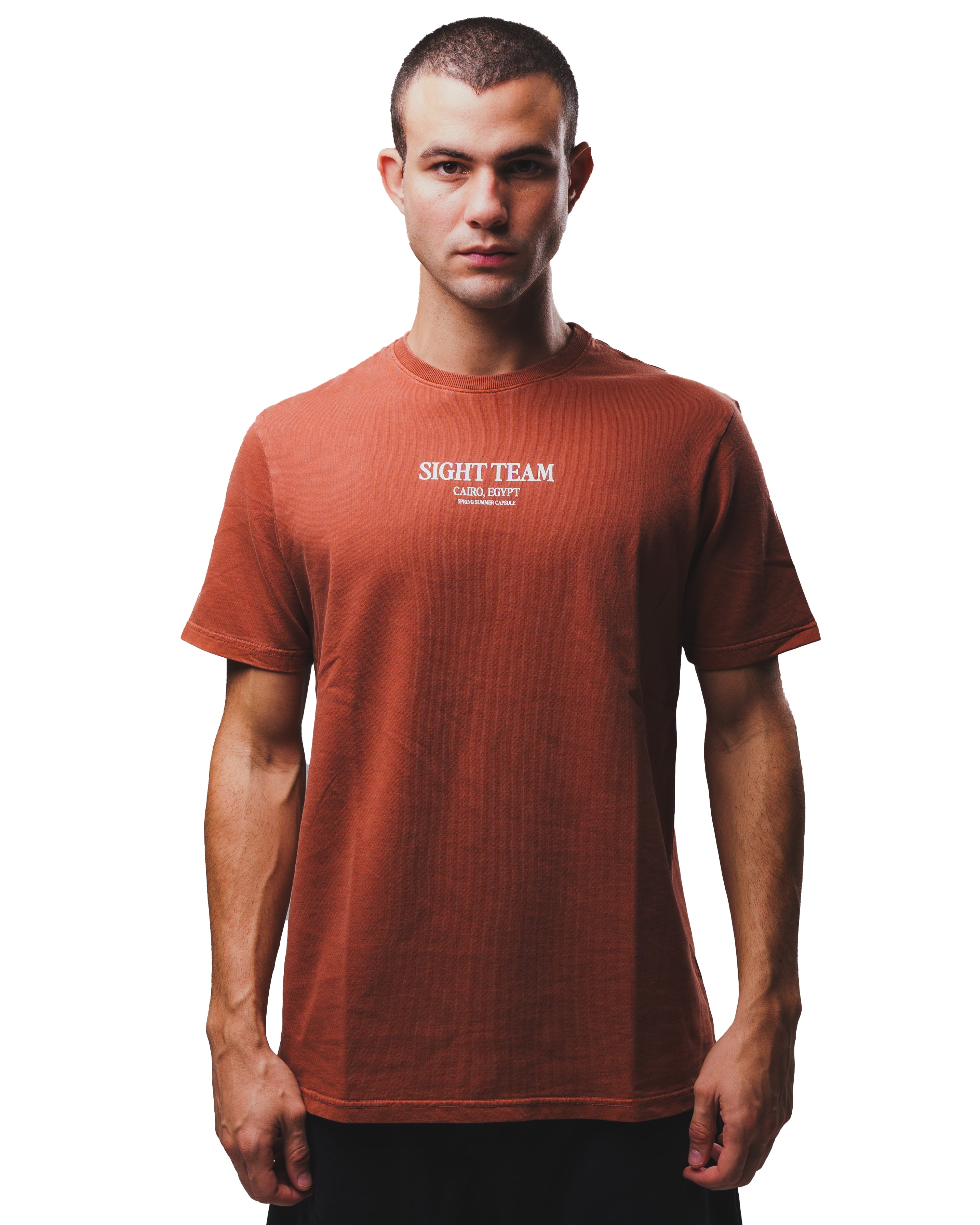 SIGHT Team White on Brown T-Shirt