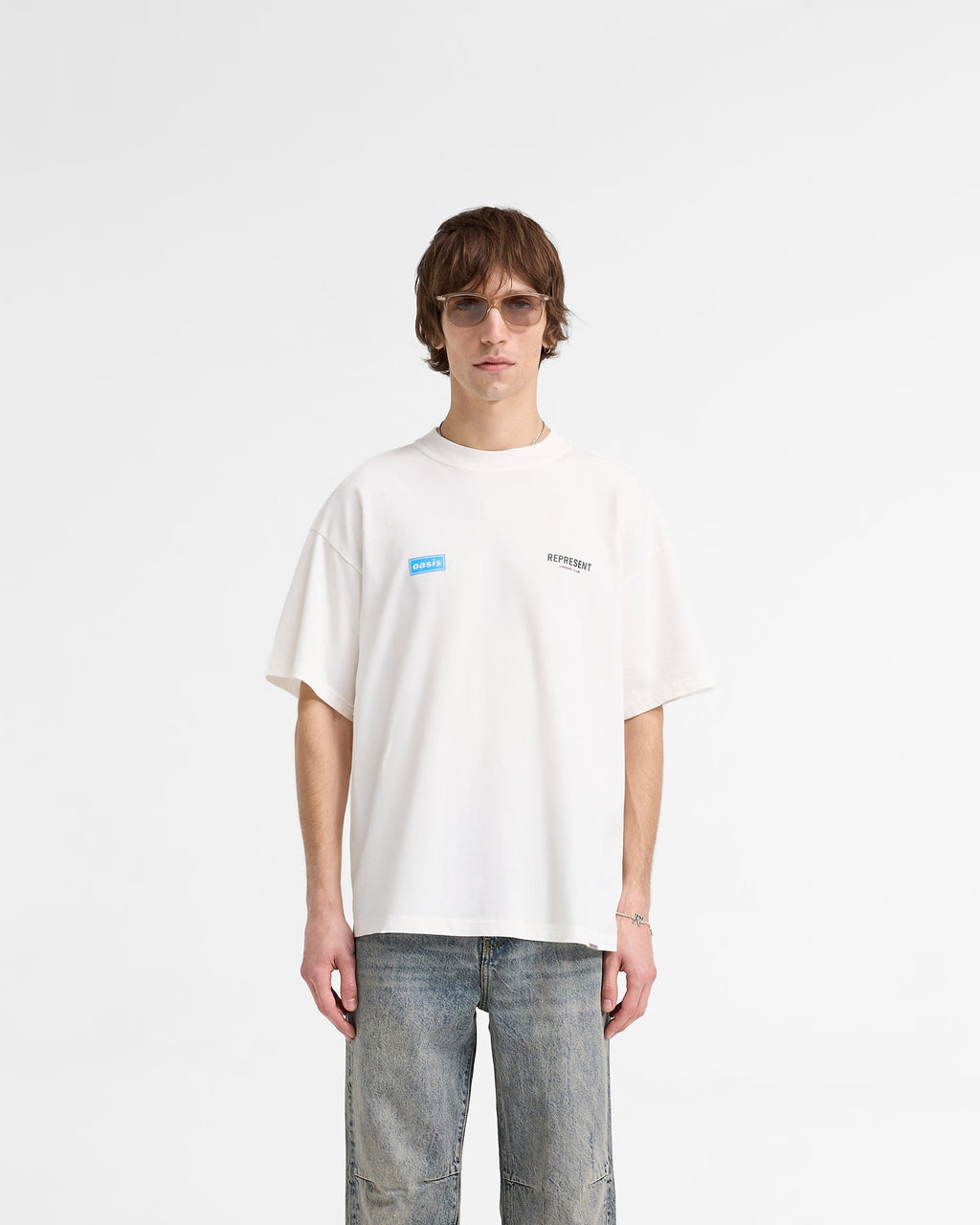 Represent X Oasis Owners Club T-Shirt Flat White
