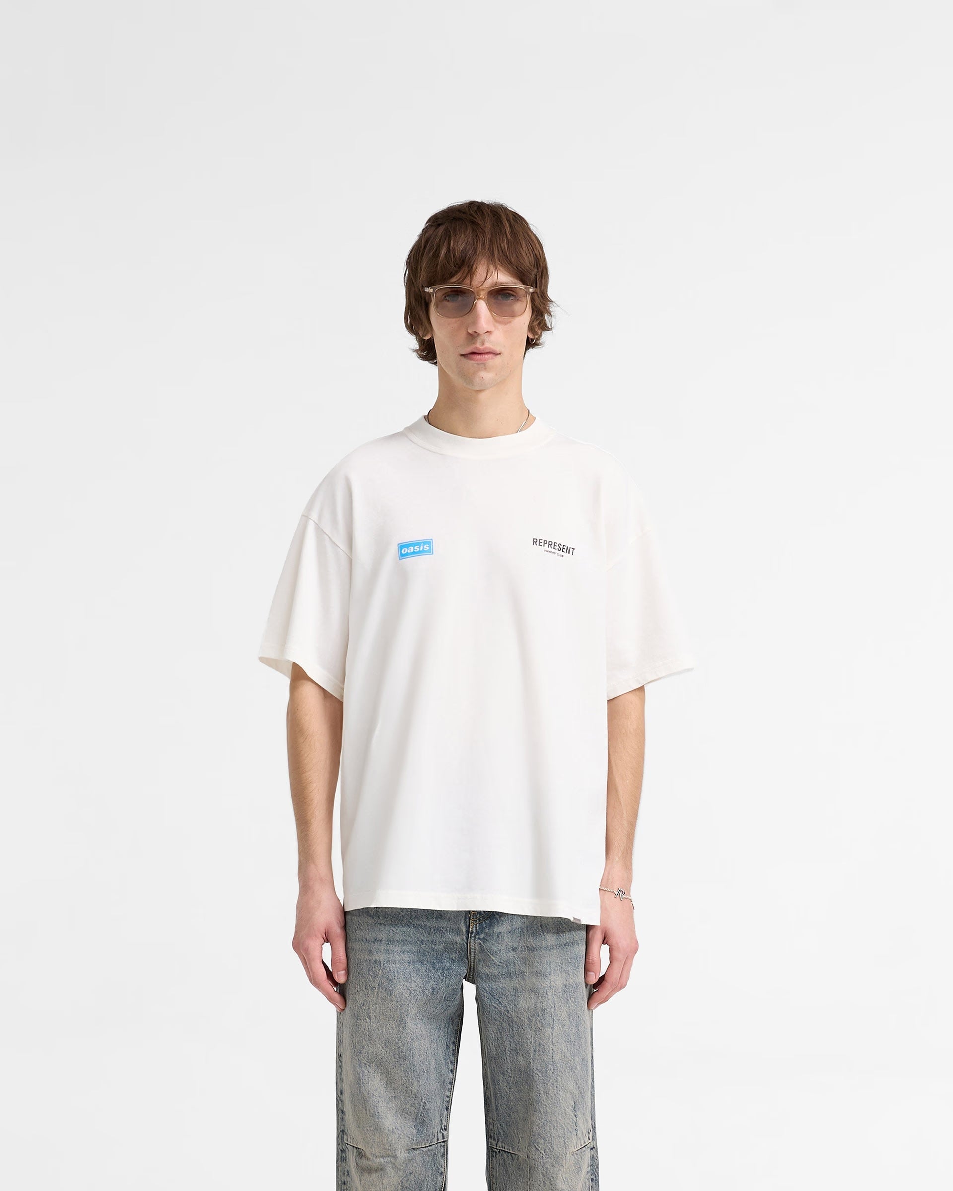 Represent X Oasis Owners Club T-Shirt Flat White