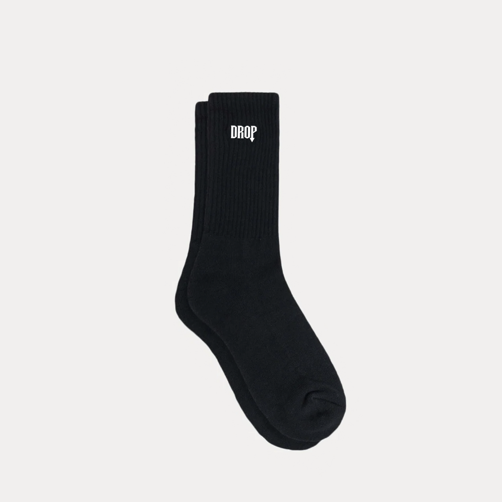 Drop Logo Socks 2-Pack Black and White