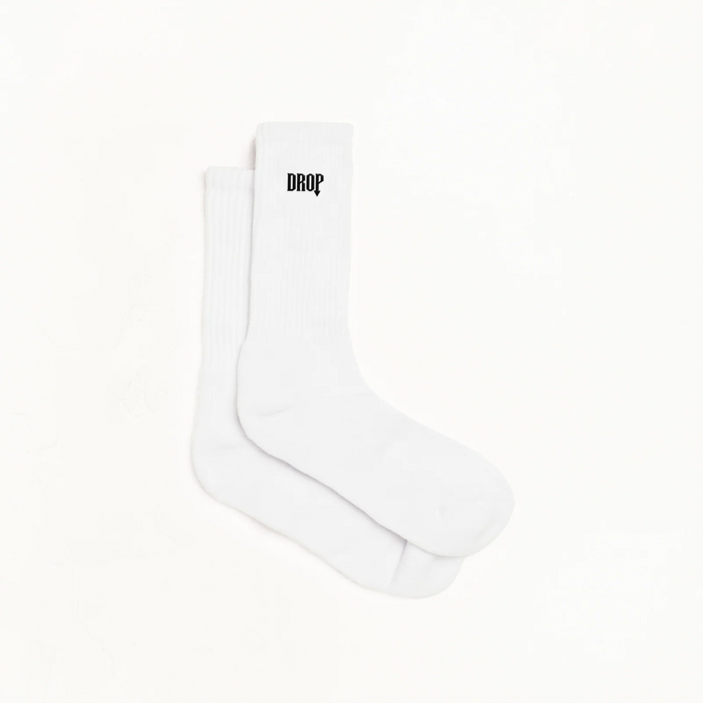 Drop Logo Socks 2-Pack Black and White