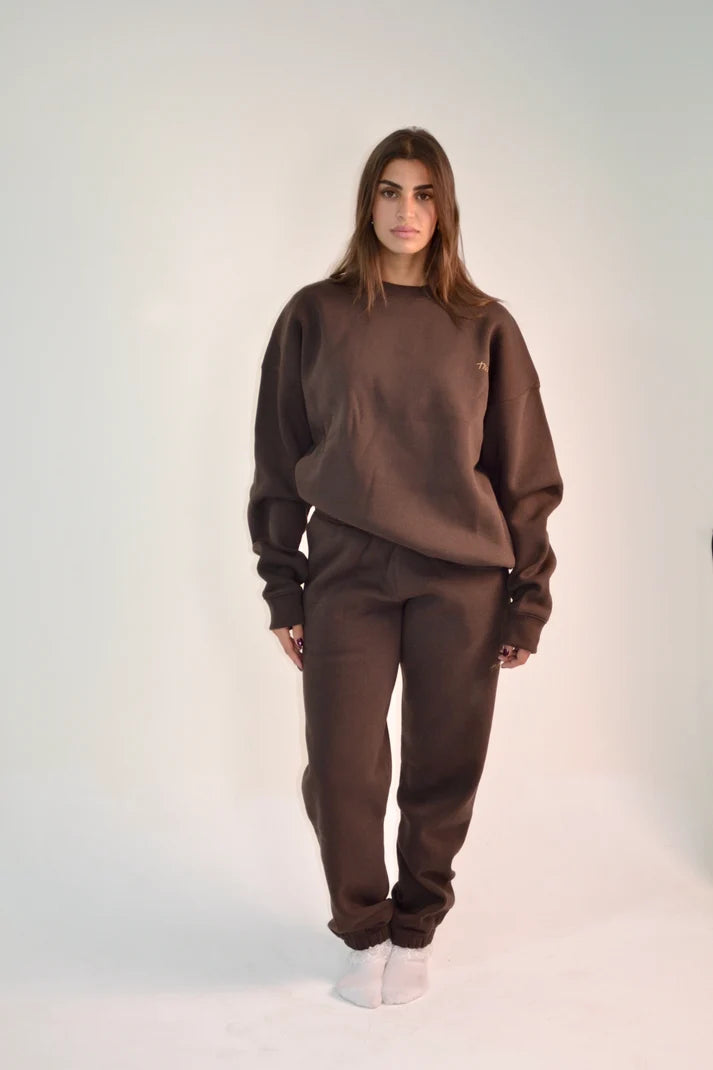 Nush Cuffed Brown Sweatpants