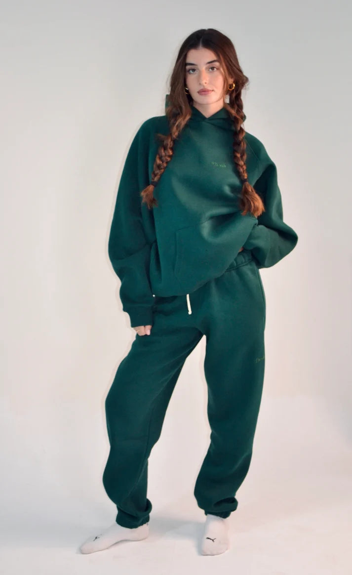 Nush Cuffed Green Sweatpants