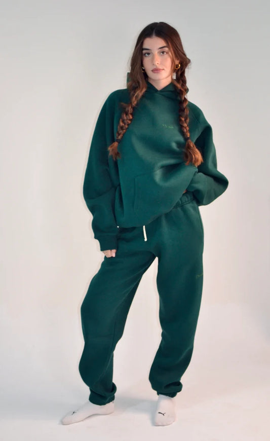 Nush Cuffed Green Sweatpants