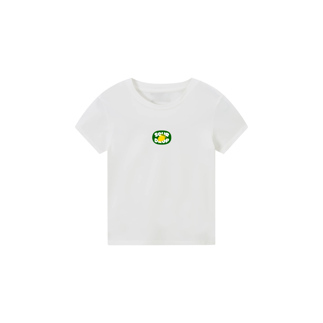 Drop Lemon White Baby Tee