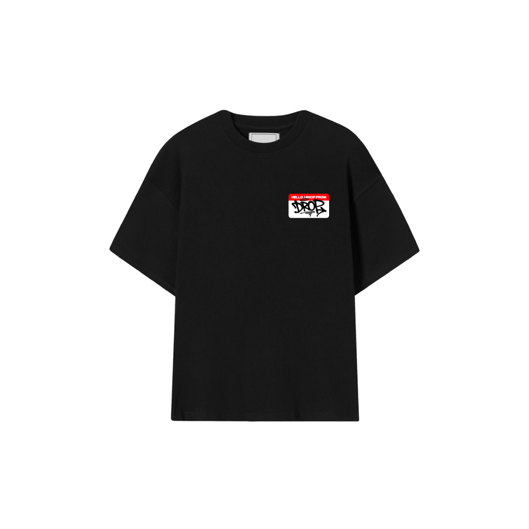 Drop Name Tag Black T-Shirt
