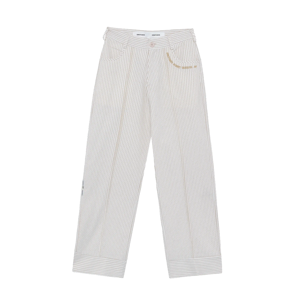 Eme Studios Striped Off Sand Baggy Pants