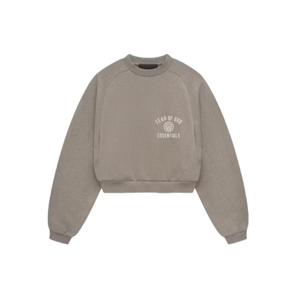 Essentials Fear Of God University Fleece Cropped Crewneck Grey