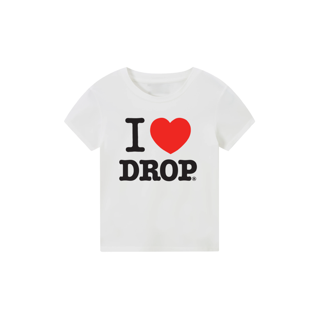 I Love Drop White Baby Tee