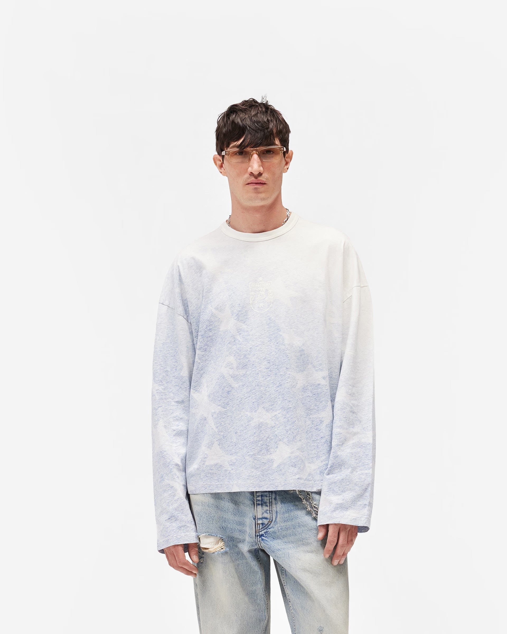 Represent USA Long Sleeve Football Top Washed Blue