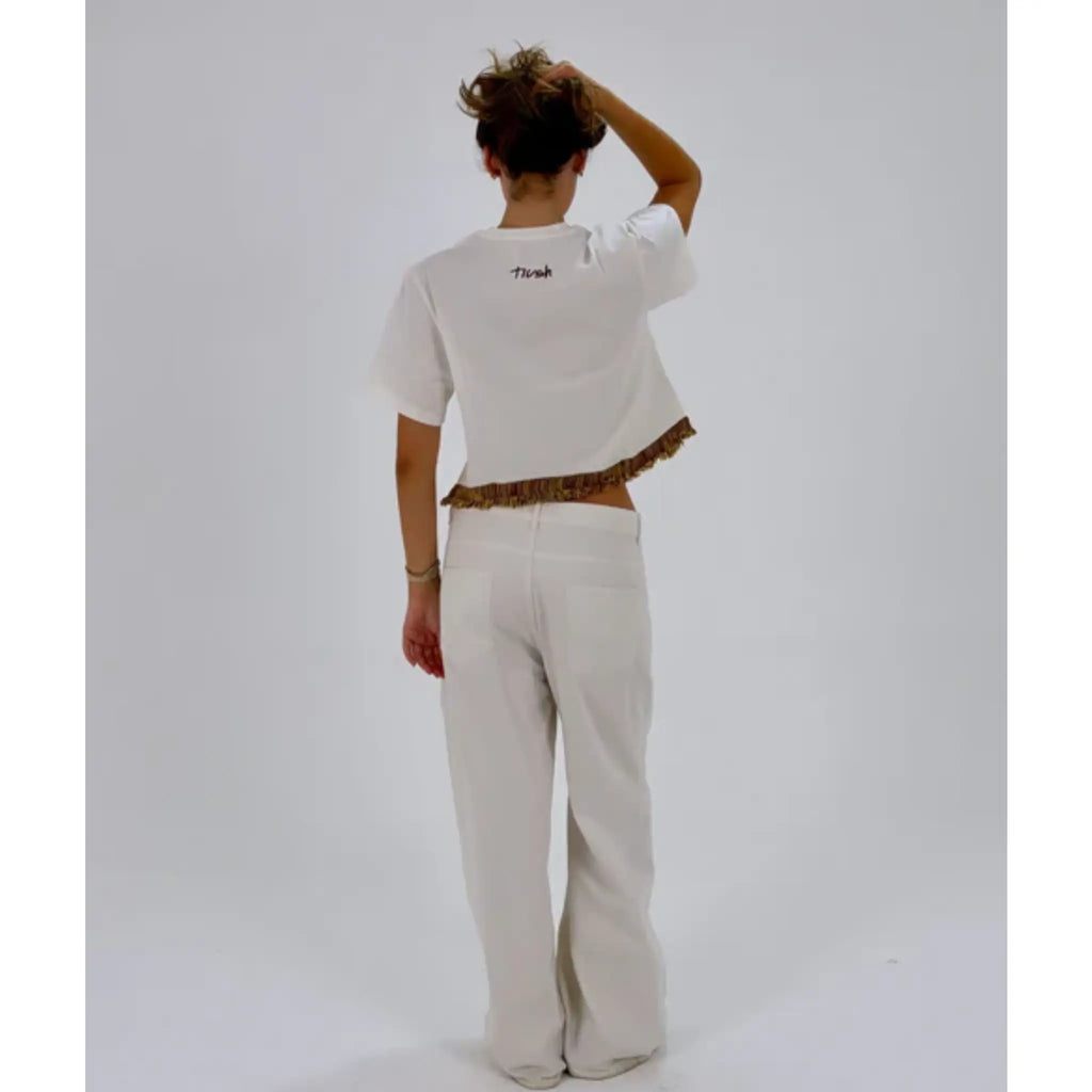Nush The Terry T-Shirt Brown / Yellow