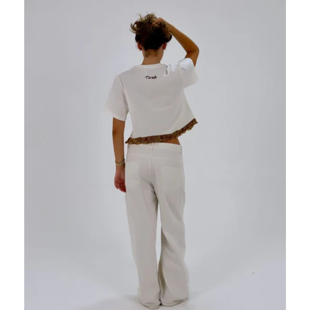 Nush The Terry T-Shirt Brown / Yellow