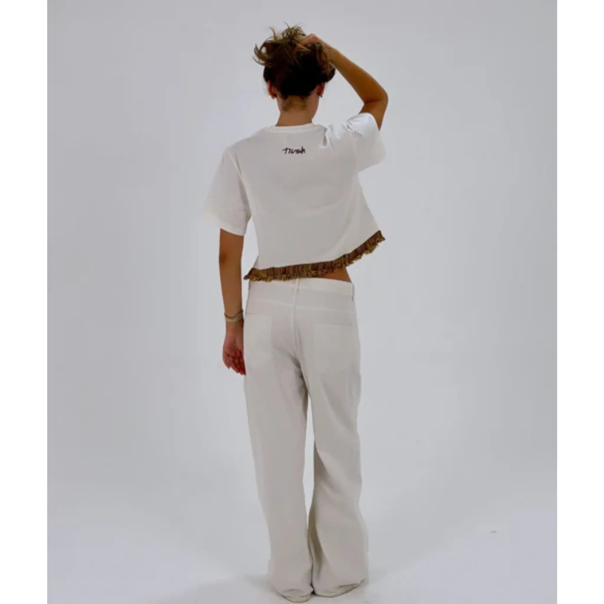 Nush The Terry T-Shirt Brown / Yellow