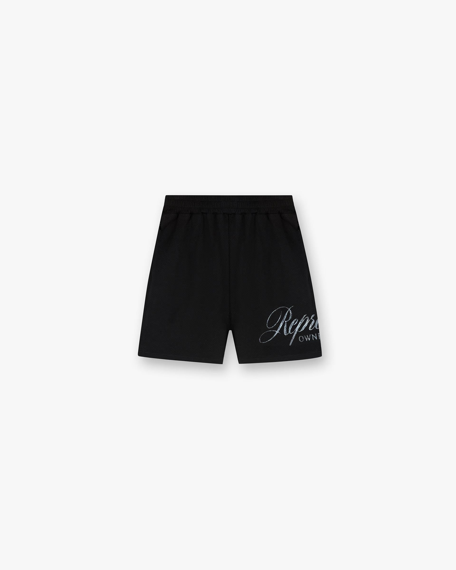 Represent Owners Club Script Black Mesh Shorts