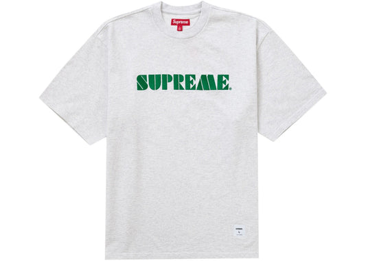 Supreme Stencil Embroidered Top Heather Grey T-Shirt