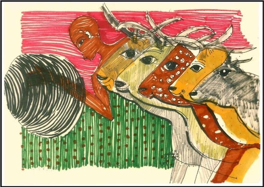 Nehad Saeed 15 x 20 cm Markers on paper
