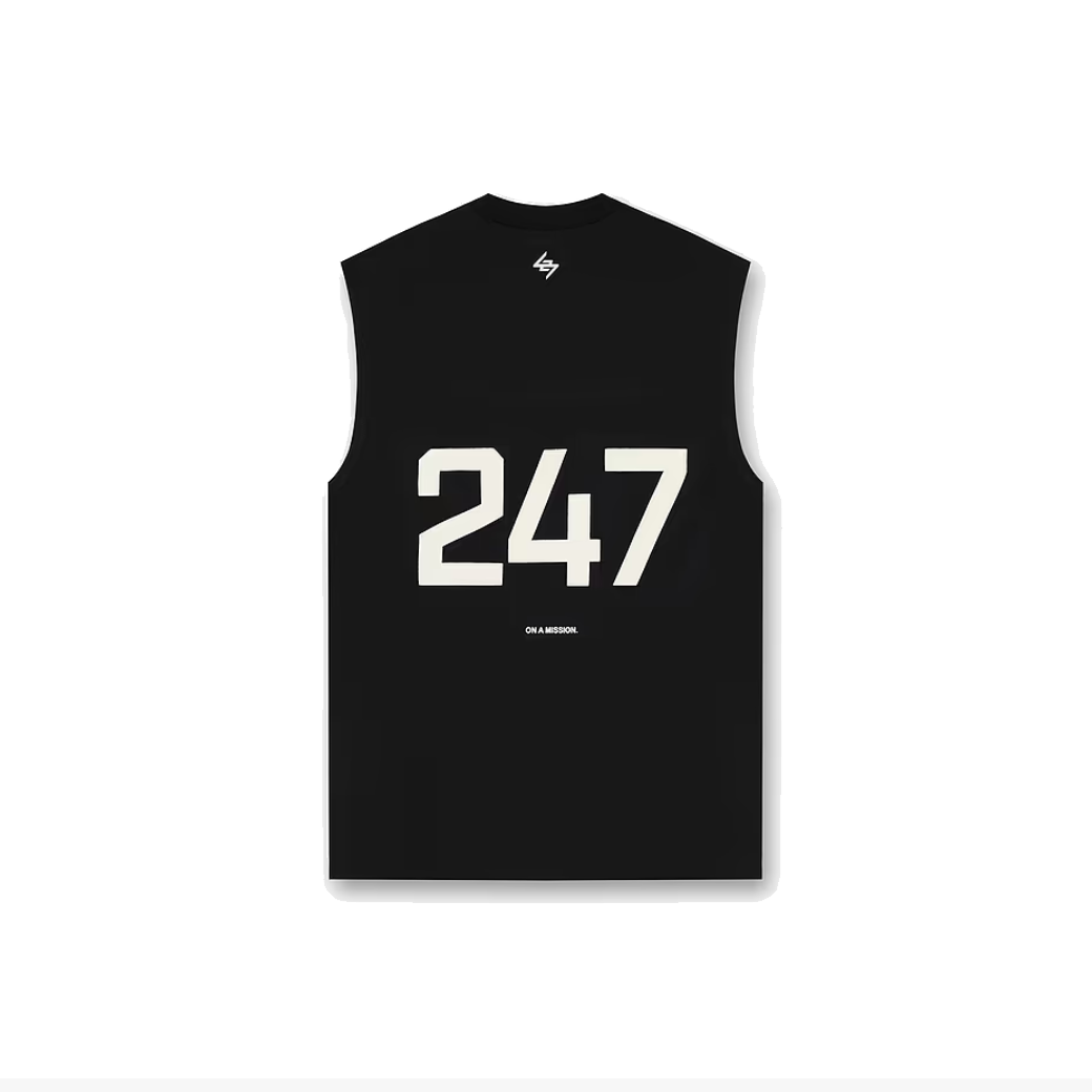 Represent 247 Oversized Tank Jet Black