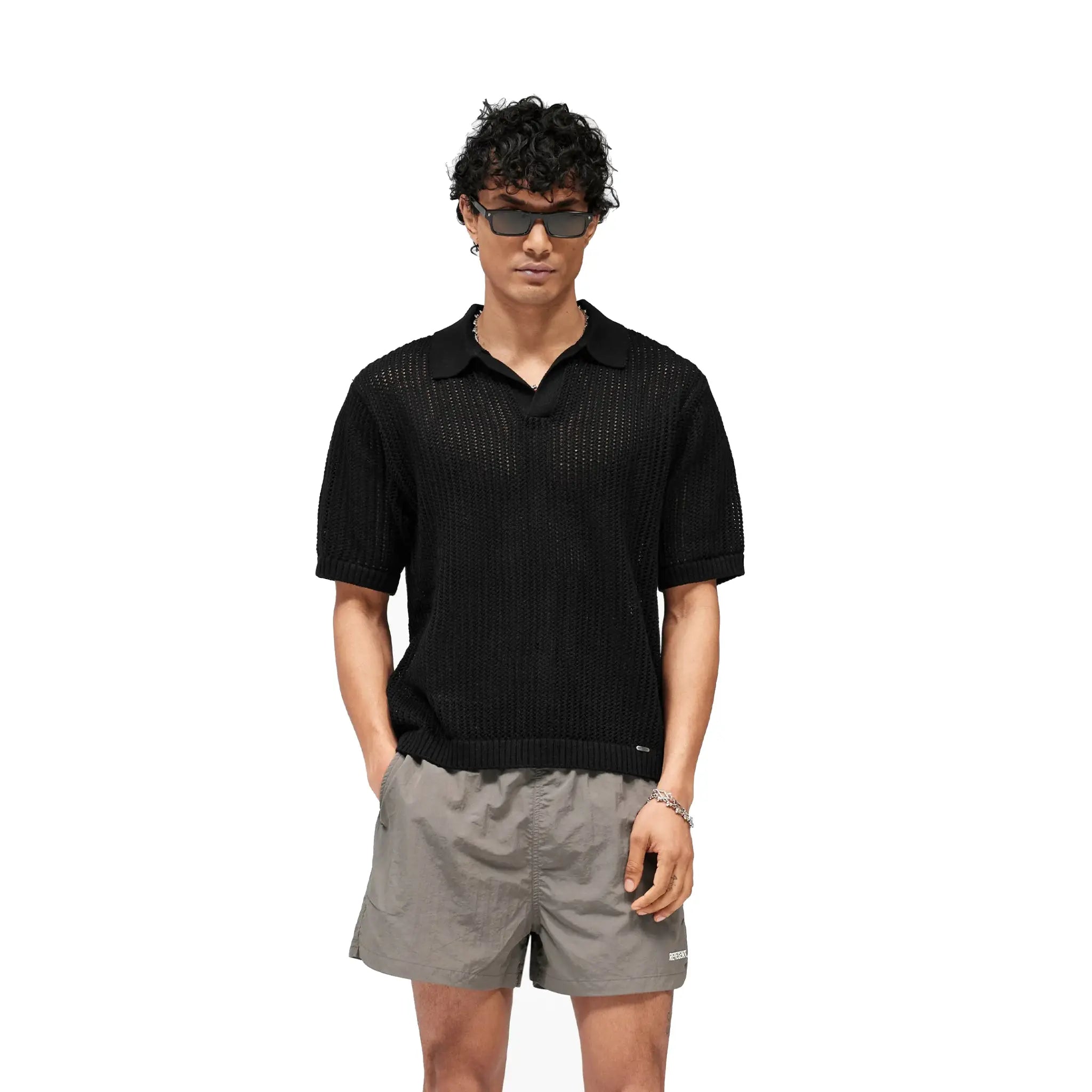 Represent Beverly Knit Polo Jet Black