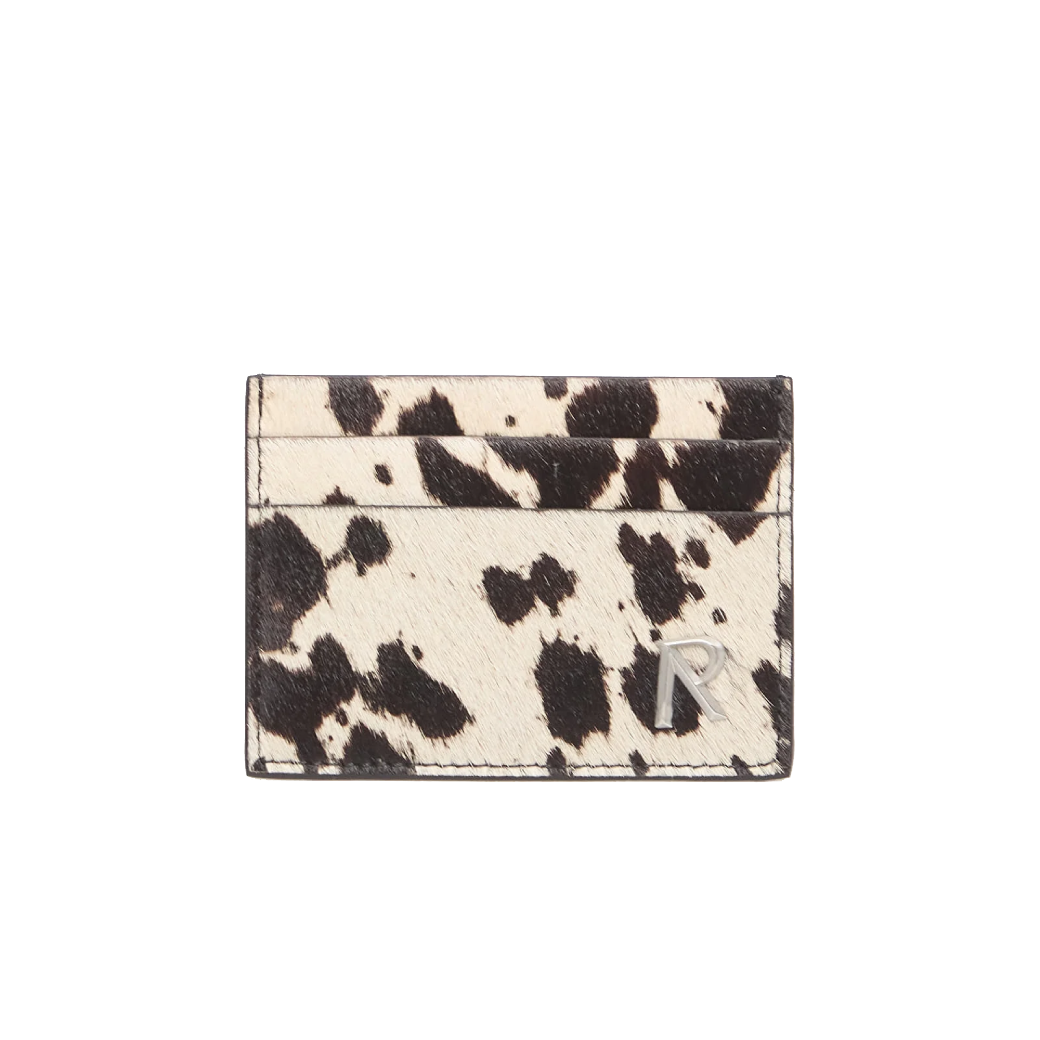 Represent Cow Hide Card Holder Flat White / Jet Black