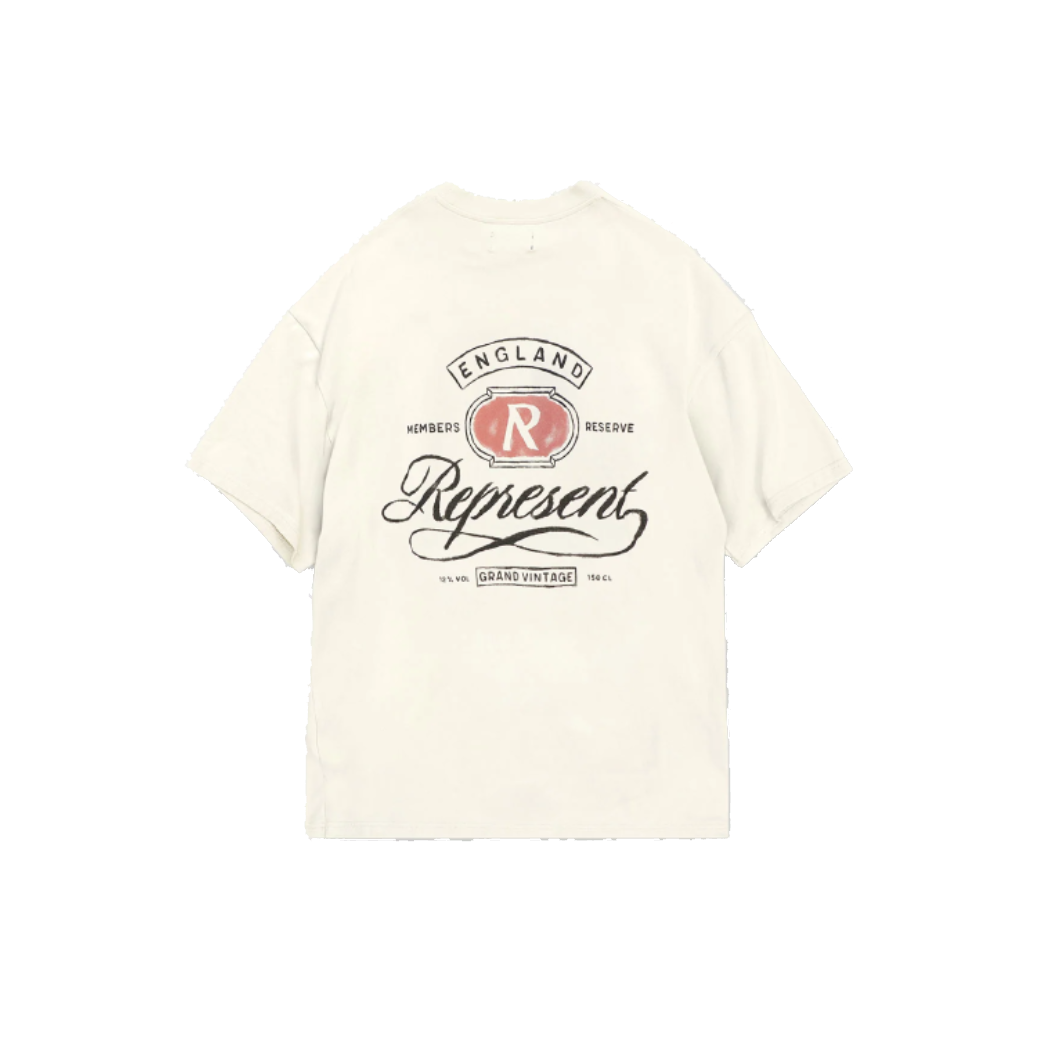 Represent Grand Vintage Hand Drawn T-Shirt Aged White