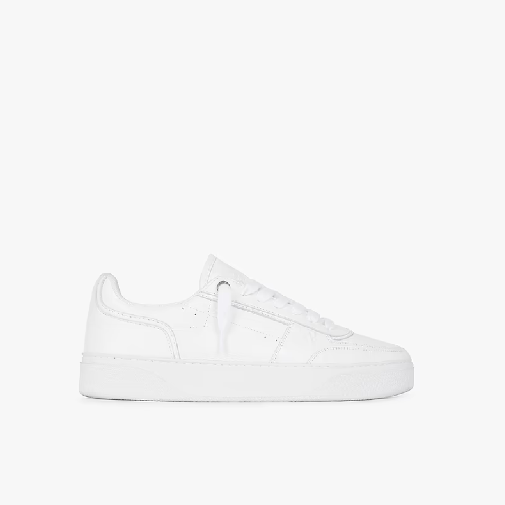 Represent Initial Leather Flat White Sneaker