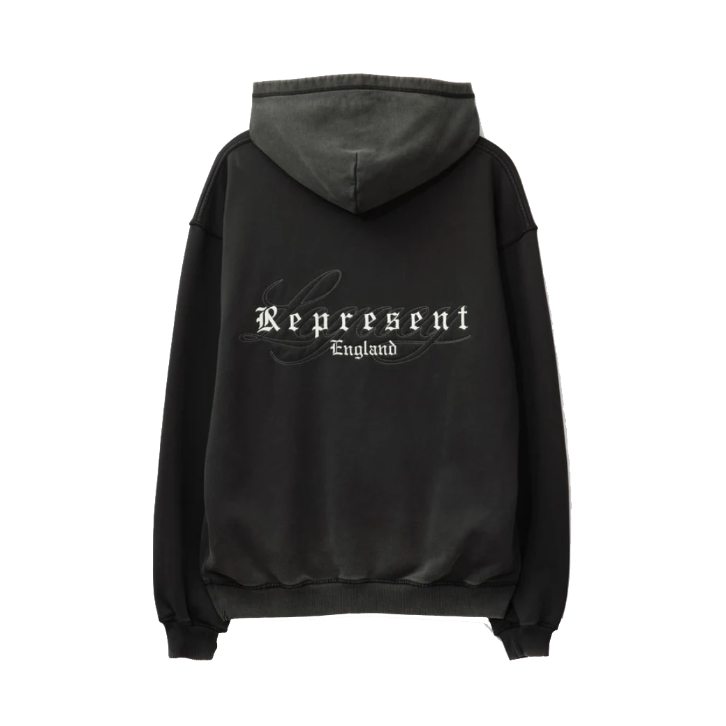 Represent Legacy Overprint Hoodie Vintage Black