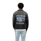 Represent Nothing Faster Quarter Zip Sweatshirt Stained Black