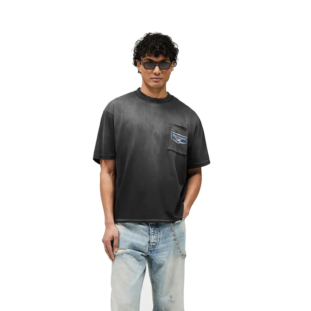 Represent Nothing Faster T-Shirt Stained Black